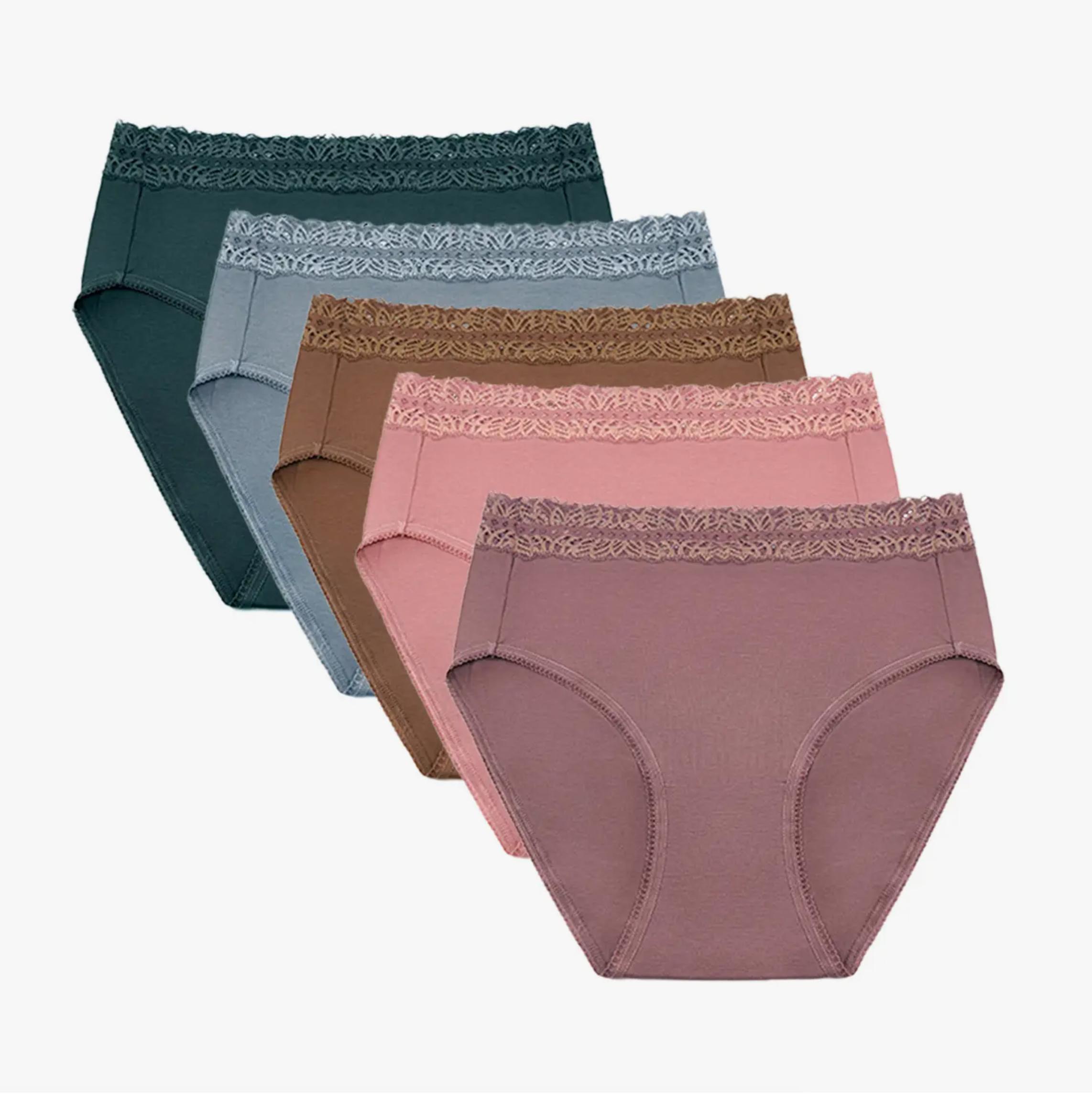 High-Waisted Postpartum Underwear in Dusty Hues (5-Pack)
