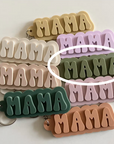 Neutral 'Mama' Acrylic Keychain with Keyring