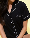 Embroidered 'Mama' Bamboo Pajamas (Short Sleeve)