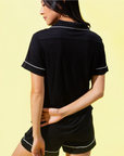 Embroidered 'Mama' Bamboo Pajamas (Short Sleeve)