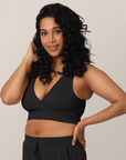 French Terry Racerback Nursing & Sleep Bra (Black)