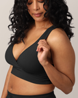 French Terry Racerback Nursing & Sleep Bra (Black)