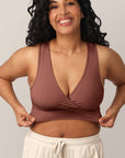 French Terry Racerback Nursing & Sleep Bra (Redwood)