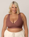 French Terry Racerback Nursing & Sleep Bra (Redwood)