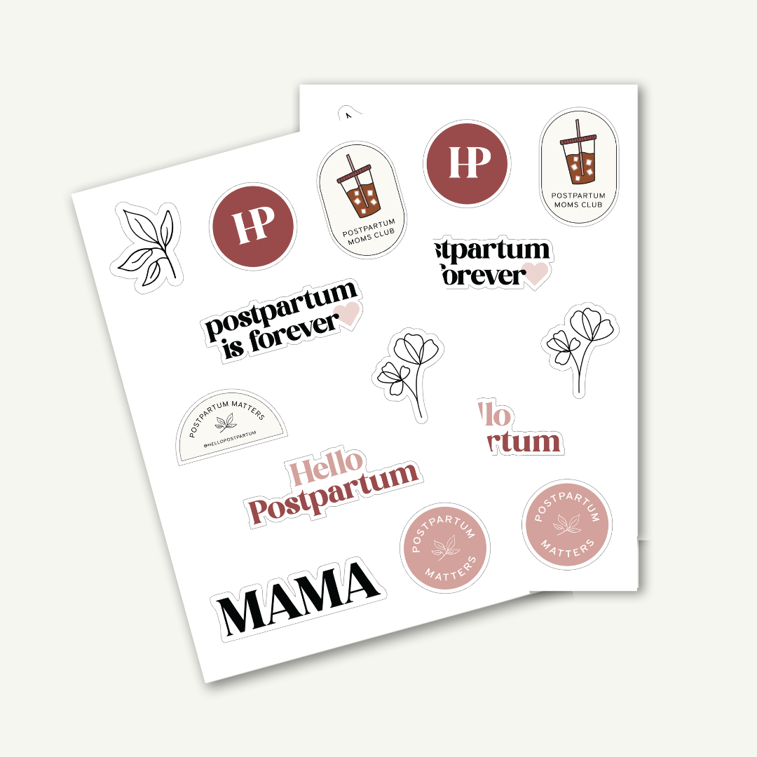 New Postpartum Mom Sticker Sheet