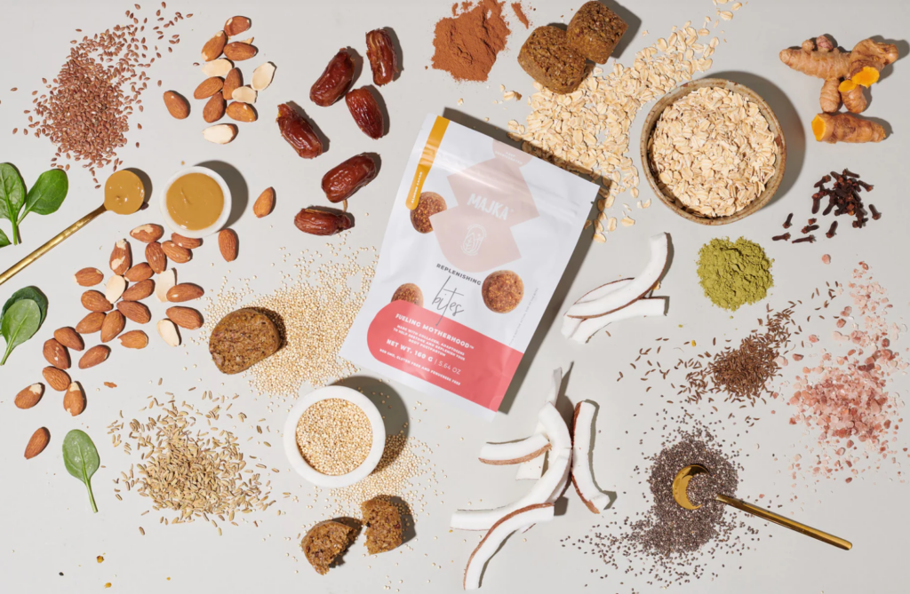 Bag of Majka collagen powder bites with other ingredients